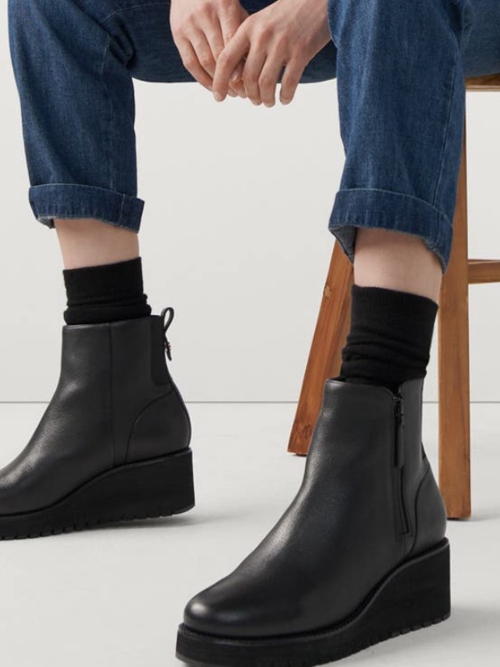 Cole Haan ZeroGrand City Waterproof Wedge Booties Size 9.5